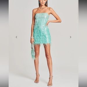 Retrofete Anastasia blue feather dress